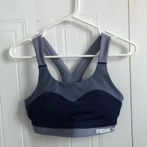 Gymshark Illusion Sports Bra (Steel Blue/Navy) (S)